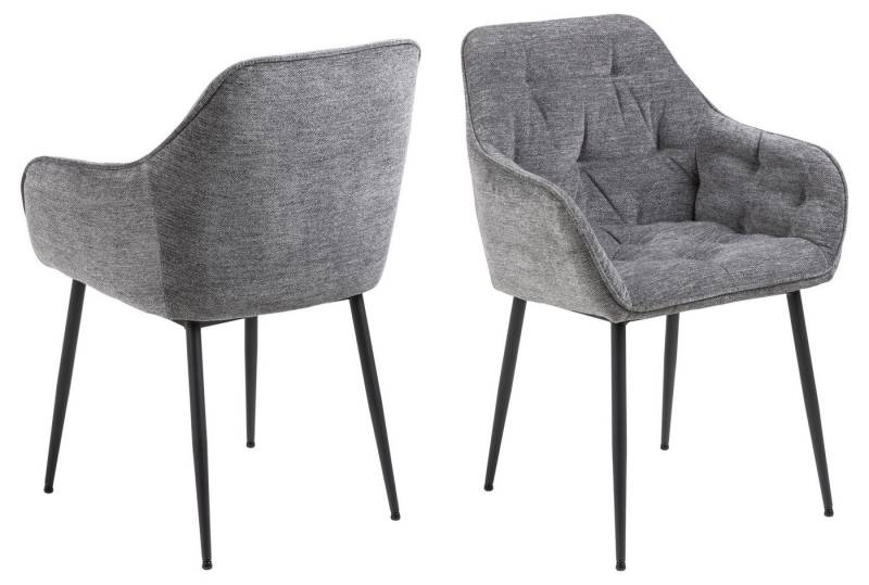 ACTONA GROUP Armlehnstuhl (2er-Set) in Grau, Polyester, Stahl - 58x83x55cm (BxHxT) (2er-Set) von ACTONA GROUP