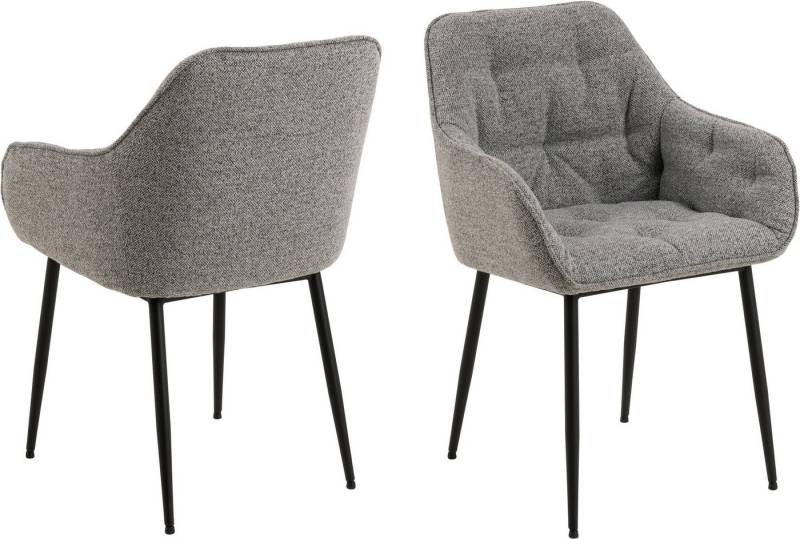 ACTONA GROUP Armlehnstuhl (2er-Set) in Grau, Stoff, Stahl - 58x83x55cm (BxHxT) (2er-Set) von ACTONA GROUP