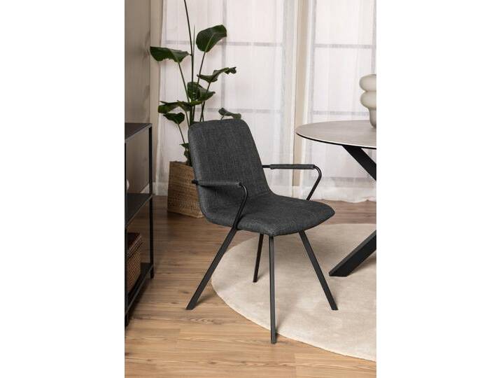 ACTONA GROUP Armlehnstuhl (2er-Set) in Grau, Stoff - 55,5x85x50,5cm (BxHxT) (2er-Set), grau von ACTONA-GROUP