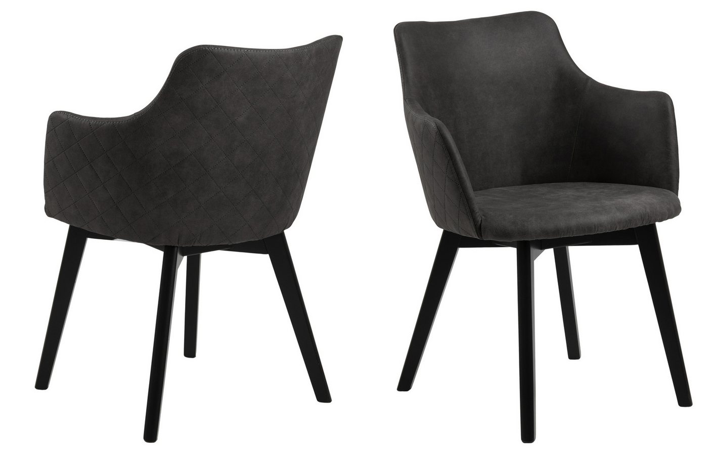 ACTONA GROUP Armlehnstuhl (2er-Set) in anthrazit, Polyester - 62x80x59cm (BxHxT) (2er-Set) von ACTONA GROUP