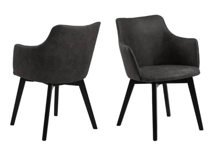 ACTONA GROUP Armlehnstuhl (2er-Set) in anthrazit, Polyester - 62x80x59cm (BxHxT) (2er-Set) von ACTONA-GROUP