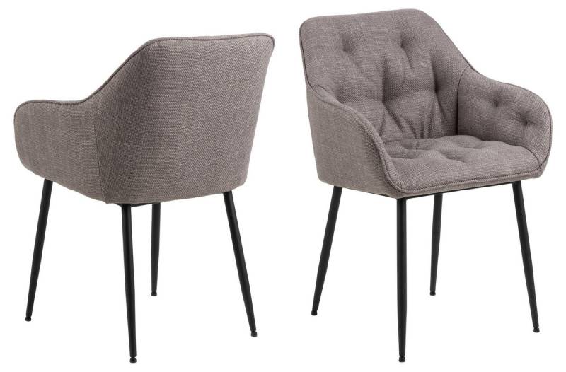 ACTONA GROUP Armlehnstuhl (2er-Set) in graubraun - 58x83x55 (BxHxT) (2er-Set) von ACTONA GROUP