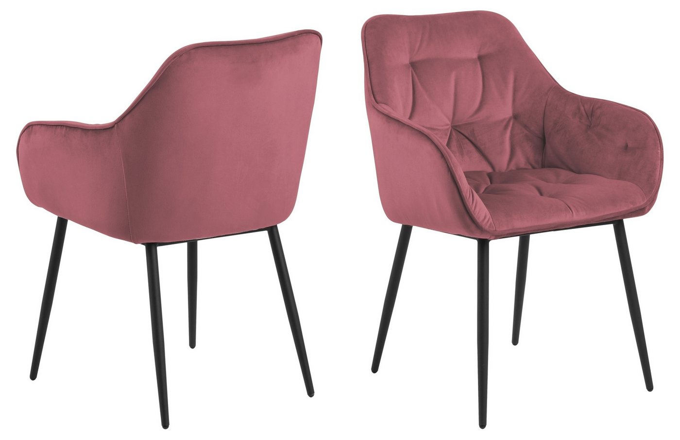 ACTONA GROUP Armlehnstuhl (2er-Set) in korallenrot - 58x83x55 (BxHxT) (2er-Set) von ACTONA GROUP