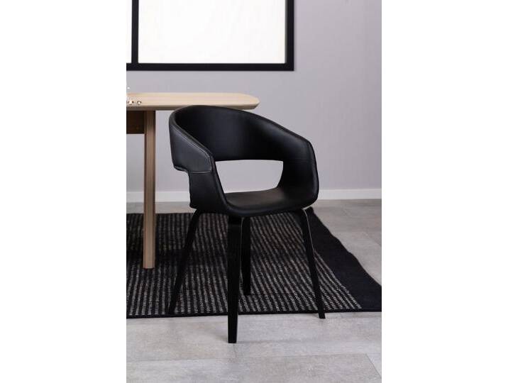 ACTONA GROUP Armlehnstuhl (2er-Set) in schwarz, PU - 49,5x77x52,5cm (BxHxT) (2er-Set), schwarz von ACTONA-GROUP