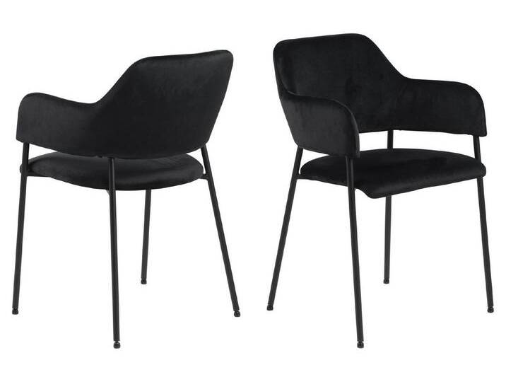 ACTONA GROUP Armlehnstuhl (2er-Set) in schwarz, Polyester, Stahl - 54x82x55cm (BxHxT) (2er-Set), schwarz von ACTONA-GROUP