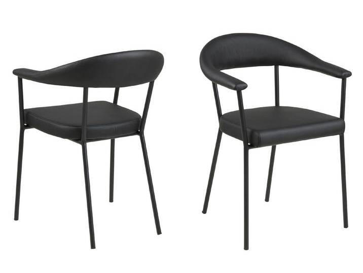 ACTONA GROUP Armlehnstuhl (2er-Set) in schwarz - 56x77,5x52,5 (BxHxT) (2er-Set), schwarz von ACTONA-GROUP