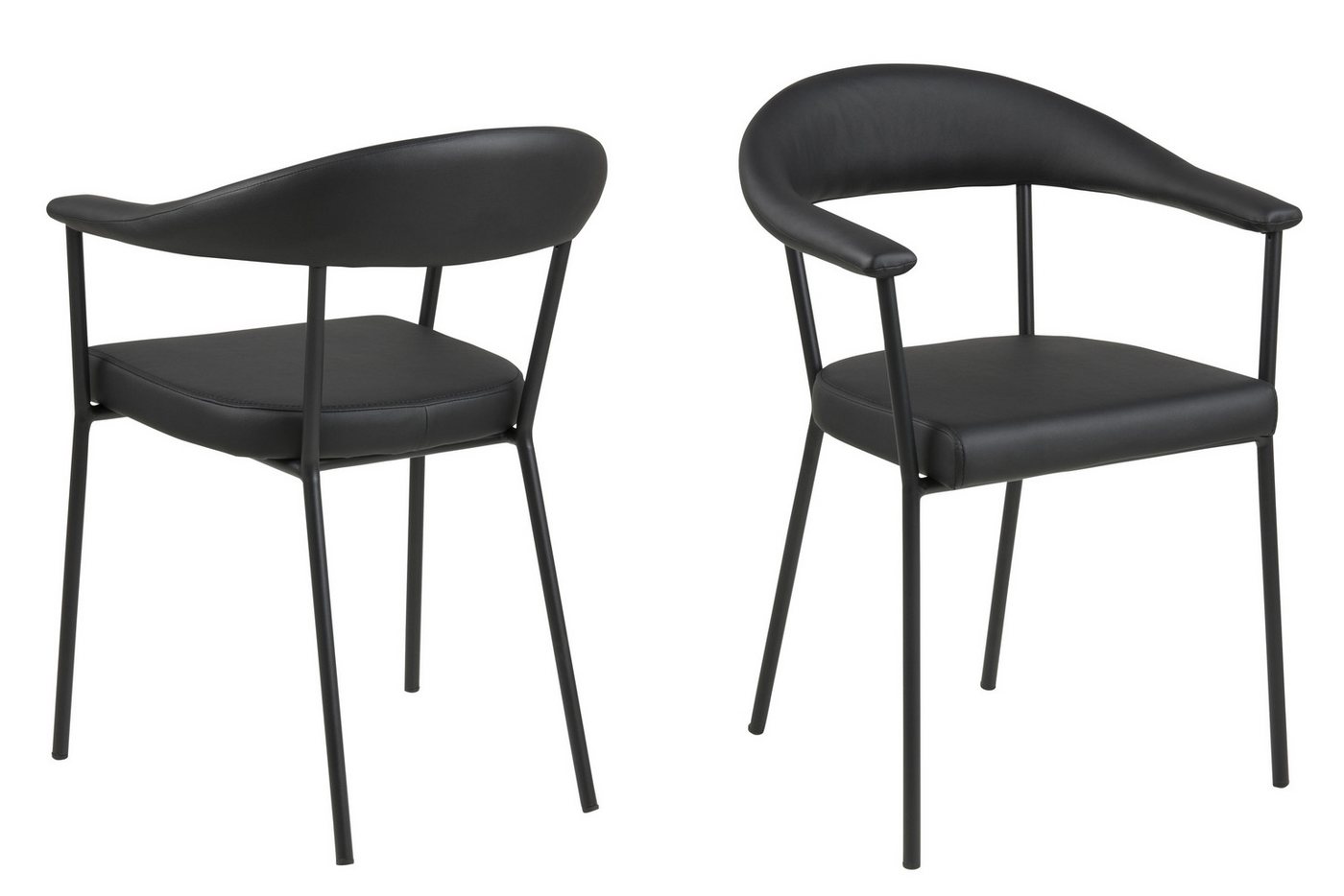 ACTONA GROUP Armlehnstuhl (2er-Set) in schwarz - 56x77,5x52,5 (BxHxT) (2er-Set) von ACTONA GROUP