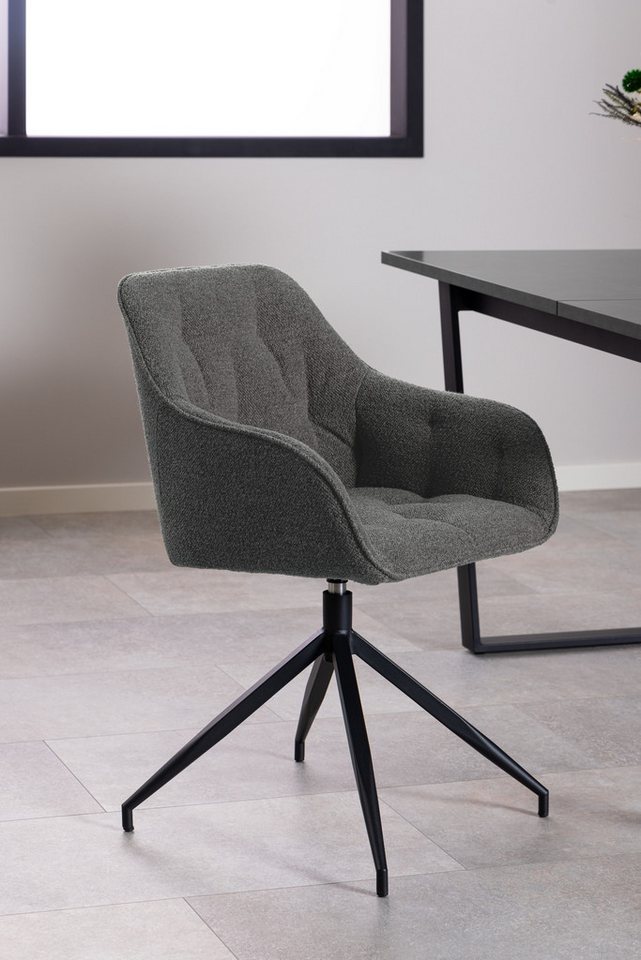 ACTONA GROUP Armlehnstuhl mit Drehfunktion, in Grau, Stoff - 57x82x54,5cm (BxHxT) von ACTONA GROUP