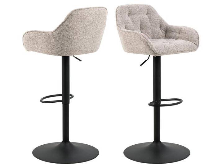 ACTONA GROUP Barhocker (2er-Set) in Beige, Stoff, Stahl - 52x109x52cm (BxHxT) (2er-Set), beige von ACTONA-GROUP
