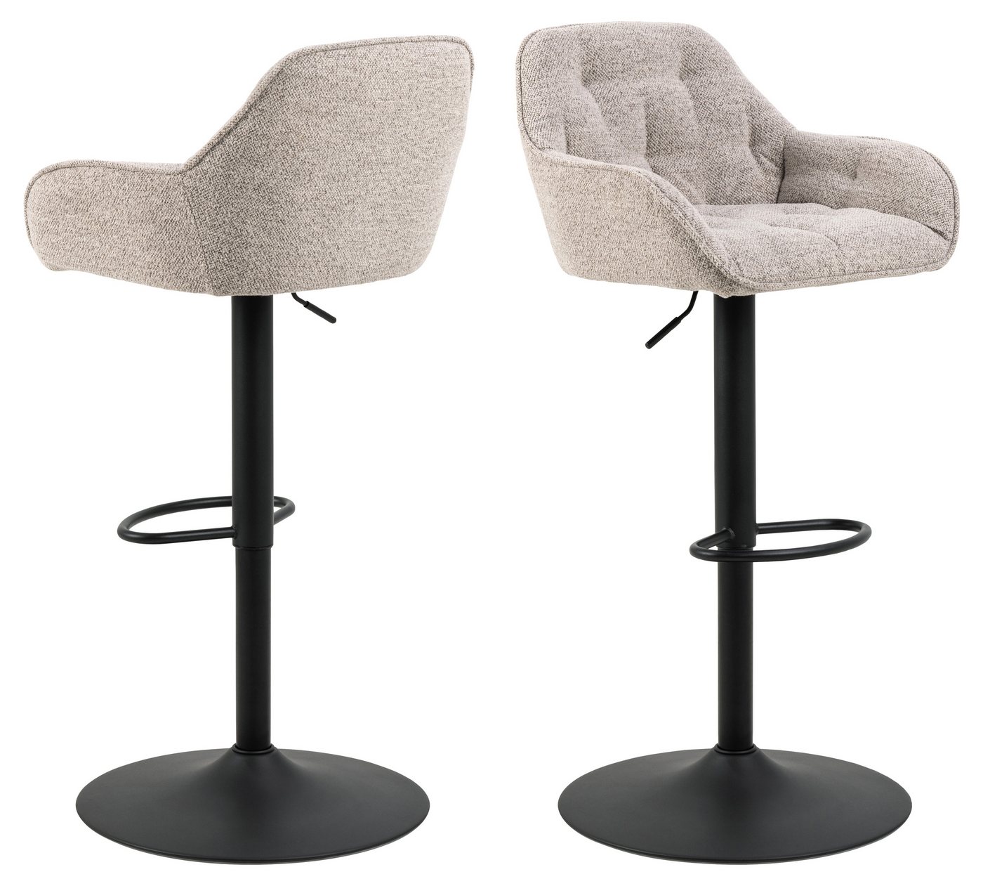 ACTONA GROUP Barhocker (2er-Set) in Beige, Stoff, Stahl - 52x109x52cm (BxHxT) (2er-Set) von ACTONA GROUP