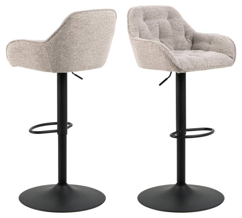 ACTONA GROUP Barhocker (2er-Set) in Beige, Stoff, Stahl - 52x109x52cm (BxHxT) (2er-Set) von ACTONA GROUP