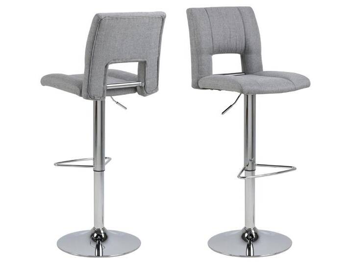 ACTONA GROUP Barhocker (2er-Set) in Grau, Polyester, Stahl - 41,5x115x52cm (BxHxT) (2er-Set), grau von ACTONA-GROUP
