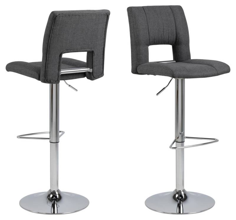 ACTONA GROUP Barhocker (2er-Set) in Grau, Polyester, Stahl - 41,5x115x52cm (BxHxT) (2er-Set) von ACTONA GROUP