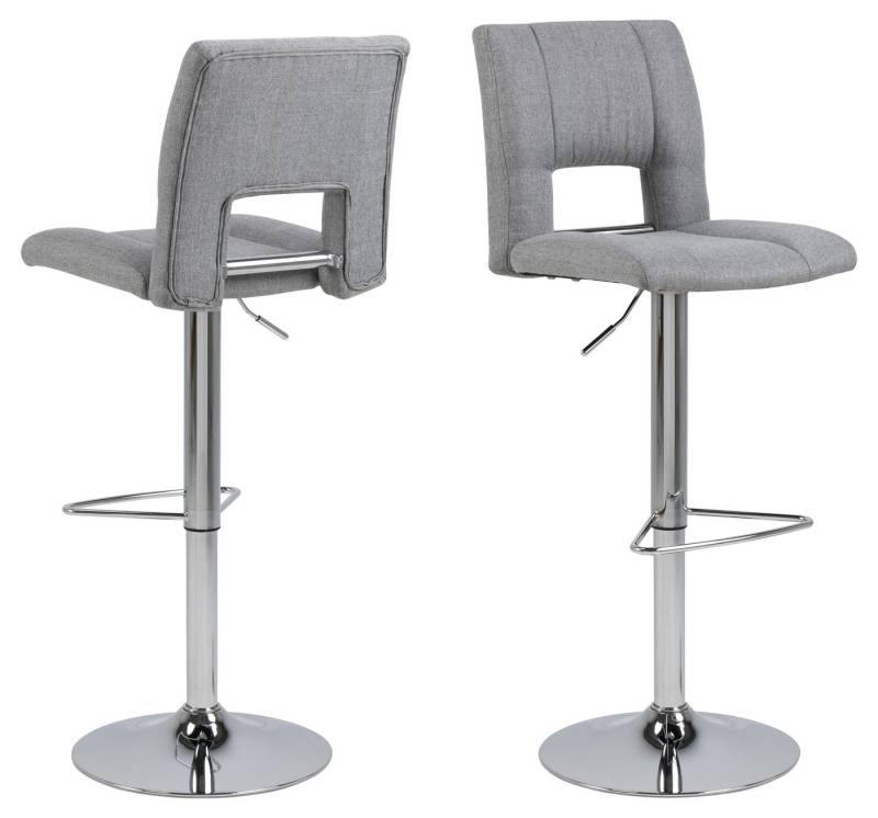 ACTONA GROUP Barhocker (2er-Set) in Grau, Polyester, Stahl - 41,5x115x52cm (BxHxT) (2er-Set) von ACTONA GROUP