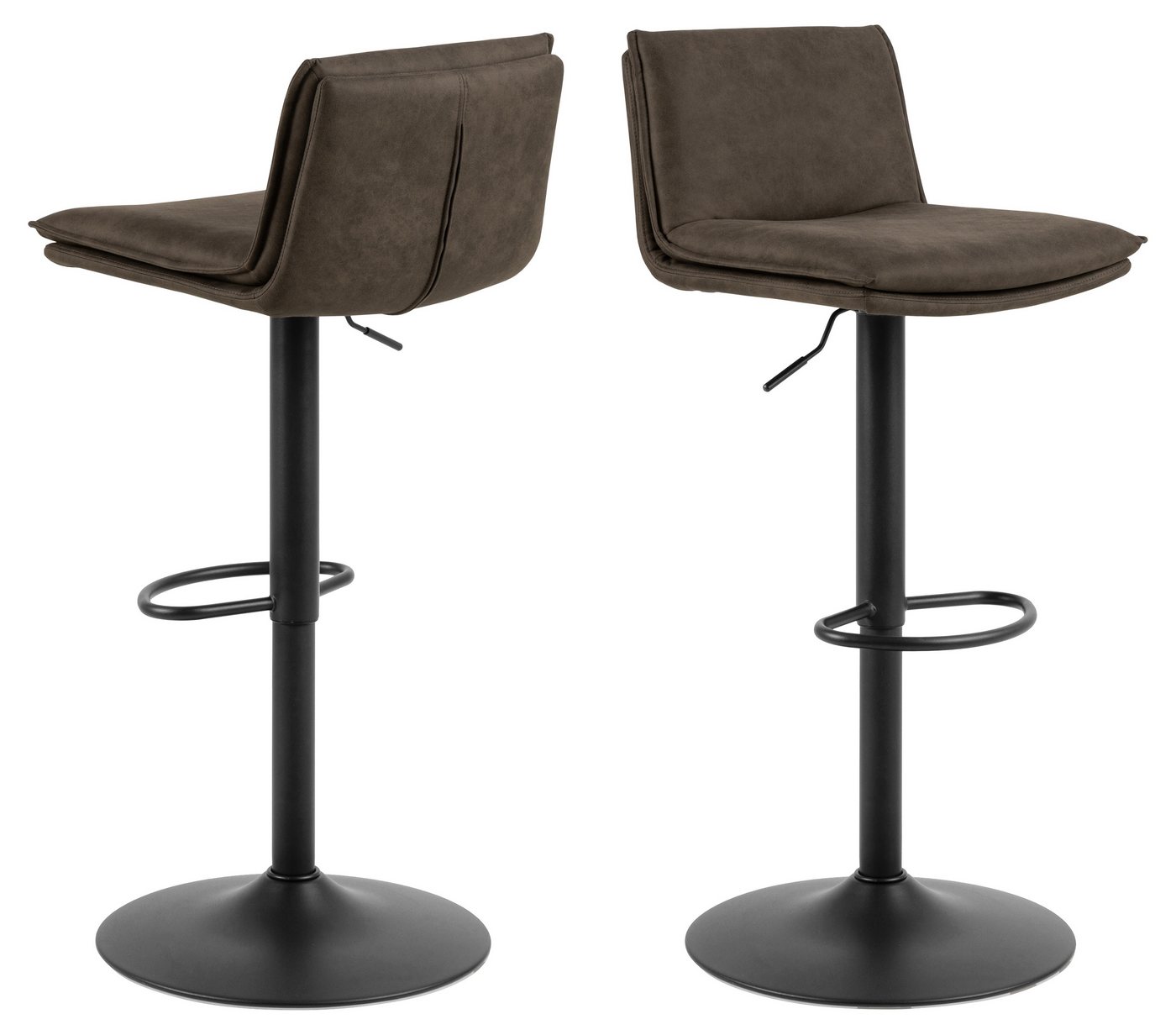 ACTONA GROUP Barhocker (2er-Set) in Grau, Polyester, Stahl - 44x107x53cm (BxHxT) (2er-Set) von ACTONA GROUP