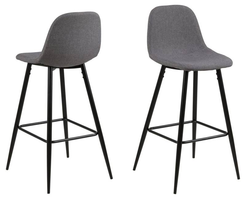 ACTONA GROUP Barhocker (2er-Set) in Grau, Stoff, Stahl - 43,5x91x48,5cm (BxHxT) (2er-Set) von ACTONA GROUP
