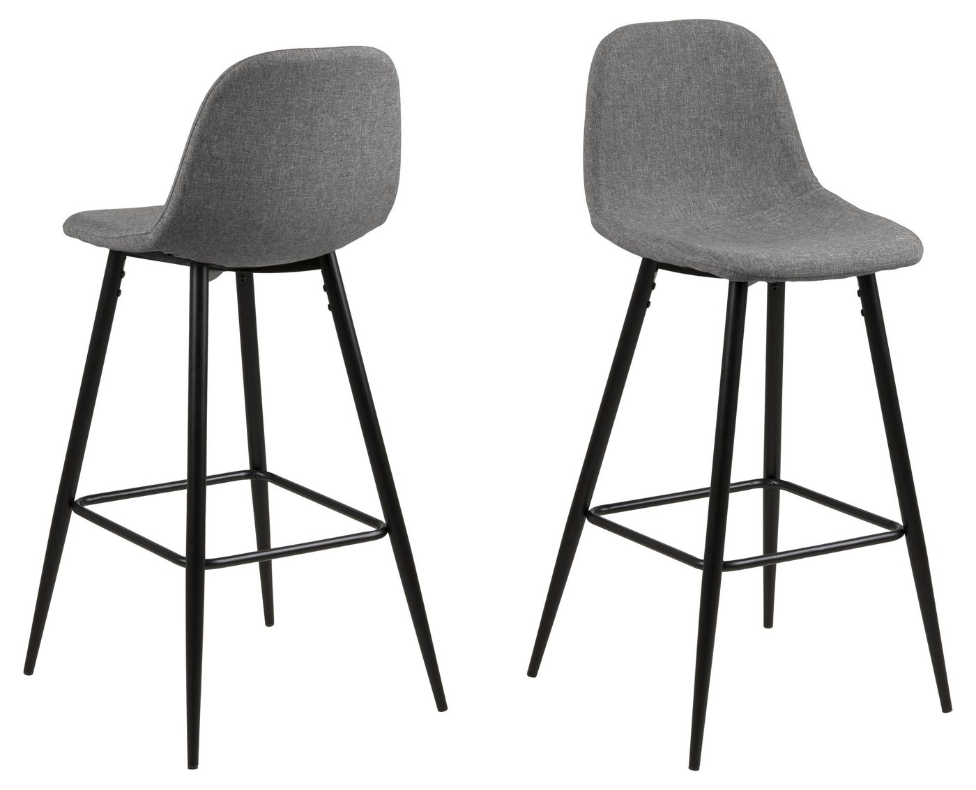 ACTONA GROUP Barhocker (2er-Set) in Grau, Stoff, Stahl - 46,6x101x51cm (BxHxT) (2er-Set) von ACTONA GROUP