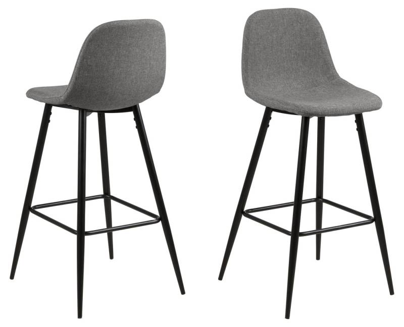 ACTONA GROUP Barhocker (2er-Set) in Grau, Stoff, Stahl - 46,6x101x51cm (BxHxT) (2er-Set) von ACTONA GROUP