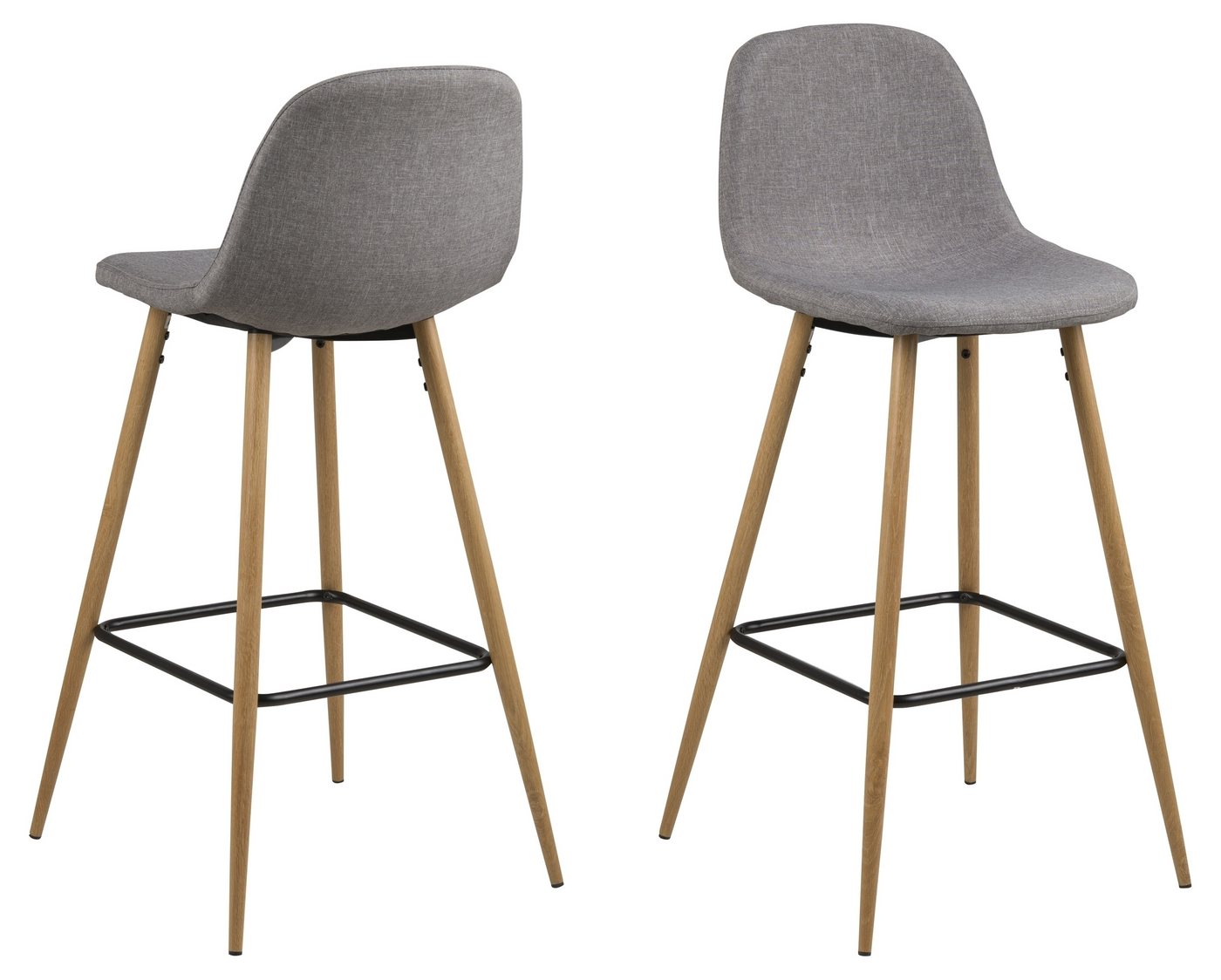 ACTONA GROUP Barhocker (2er-Set) in Grau, Stoff - 46,6x101x51cm (BxHxT) (2er-Set) von ACTONA GROUP