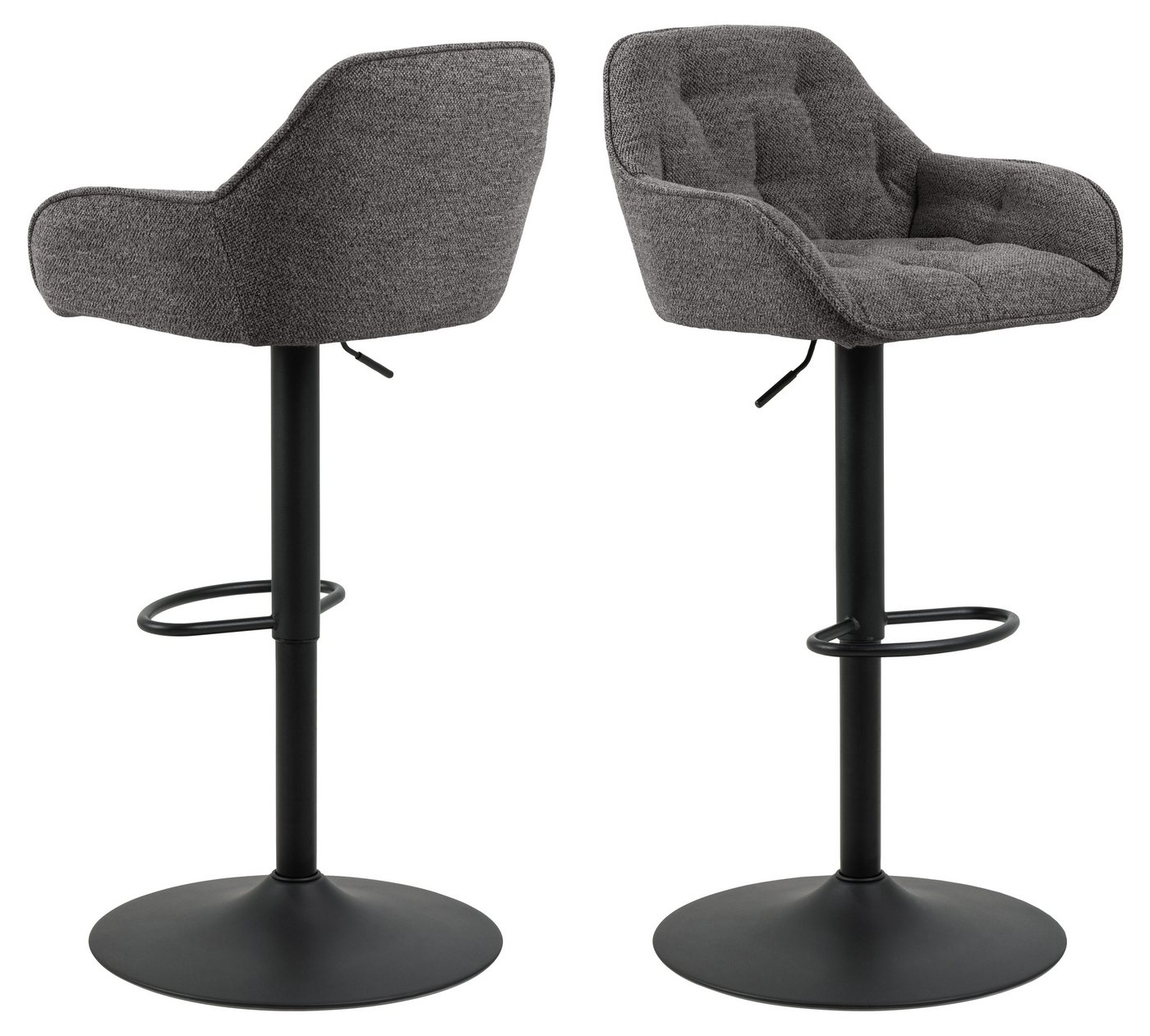 ACTONA GROUP Barhocker (2er-Set) in anthrazit, Stoff, Stahl - 52x109x52cm (BxHxT) (2er-Set) von ACTONA GROUP