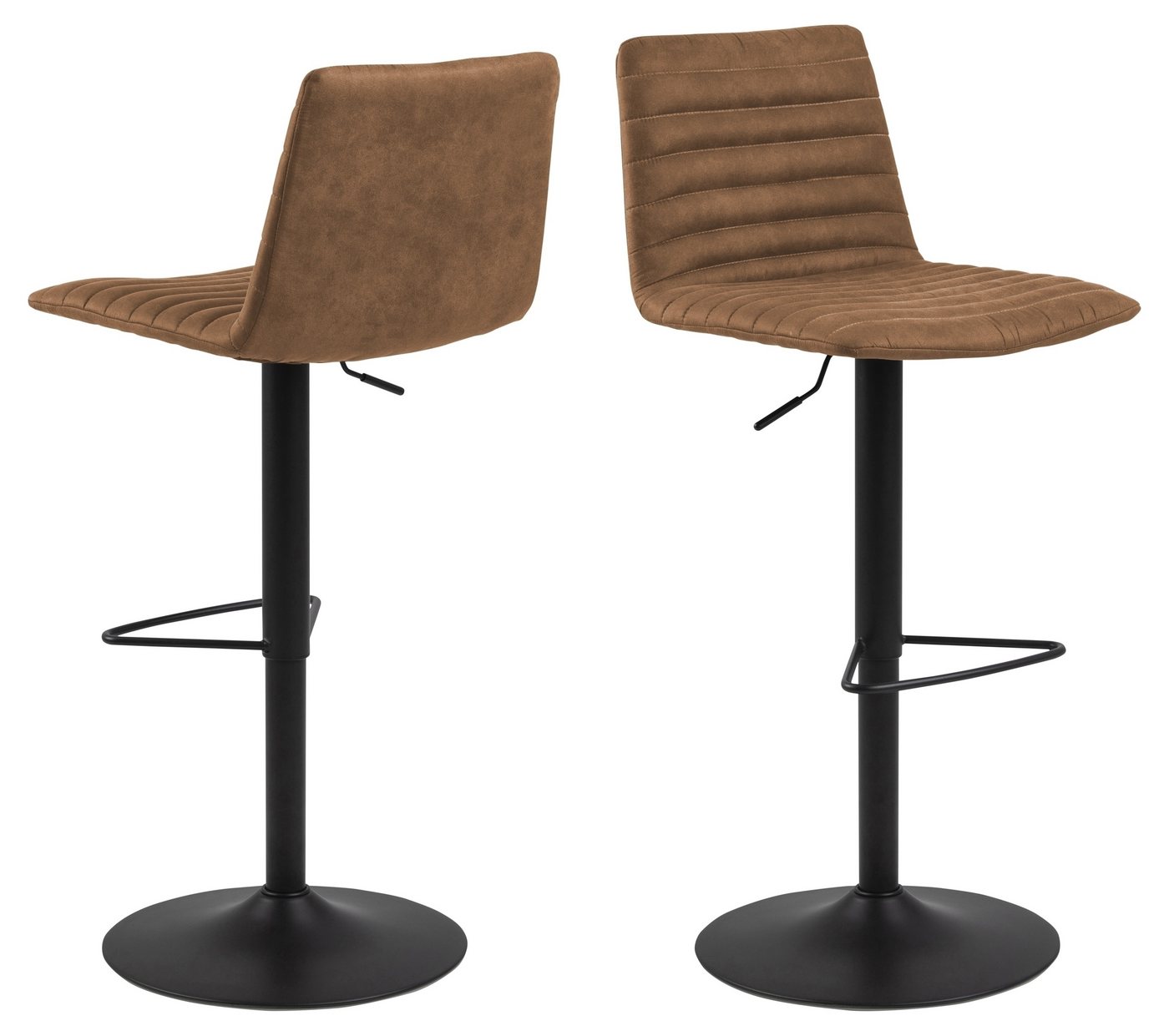 ACTONA GROUP Barhocker (2er-Set) in camel, Polyester. Stahl - 50x110,5x46cm (BxHxT) (2er-Set) von ACTONA GROUP