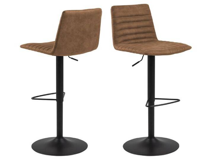 ACTONA GROUP Barhocker (2er-Set) in camel, Polyester. Stahl - 50x110,5x46cm (BxHxT) (2er-Set) von ACTONA-GROUP