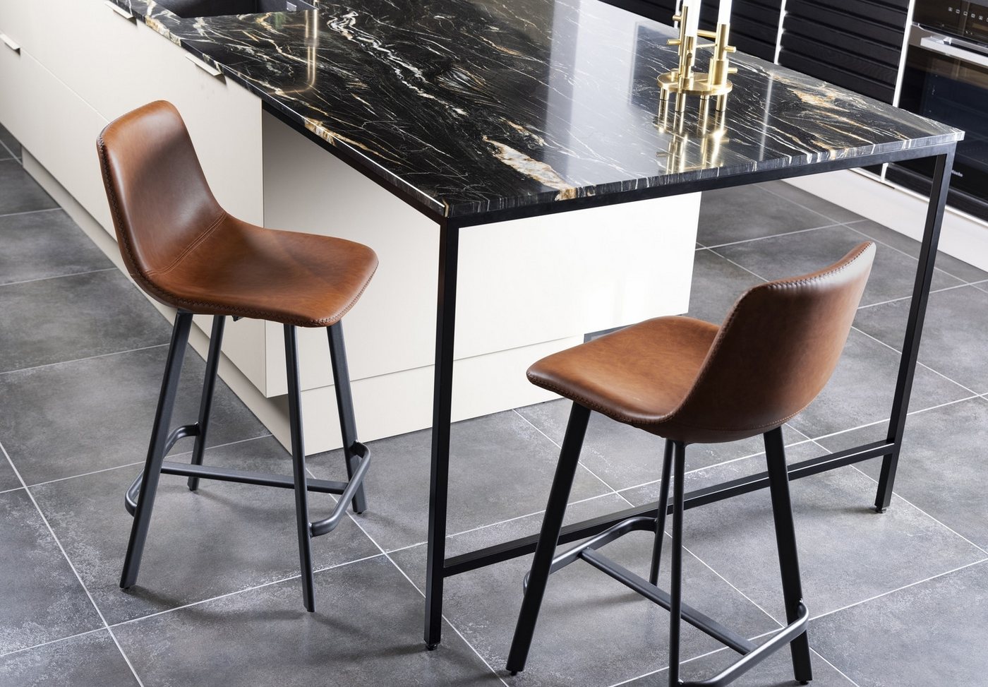 ACTONA GROUP Barhocker (2er-Set) in cognac - 43,5x91,5x50 (BxHxT) (2er-Set) von ACTONA GROUP