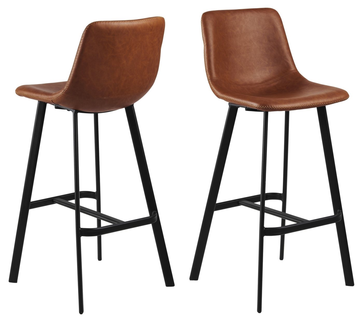 ACTONA GROUP Barhocker (2er-Set) in cognac - 46,5x103x50 (BxHxT) (2er-Set) von ACTONA GROUP