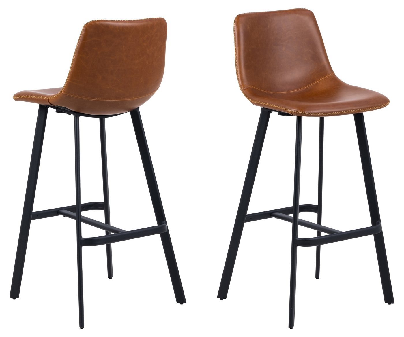 ACTONA GROUP Barhocker (2er-Set) in cognac - 46,5x103x50 (BxHxT) (2er-Set) von ACTONA GROUP