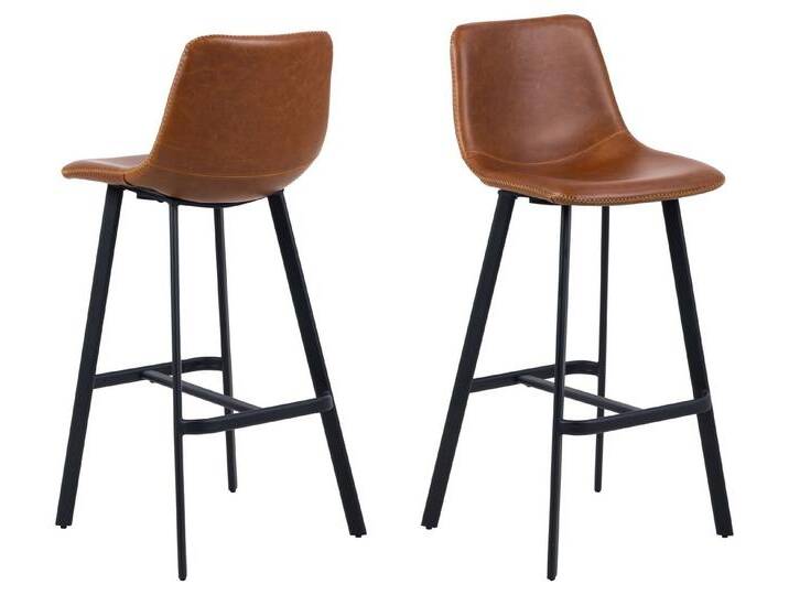 ACTONA GROUP Barhocker (2er-Set) in cognac - 46,5x103x50 (BxHxT) (2er-Set) von ACTONA-GROUP