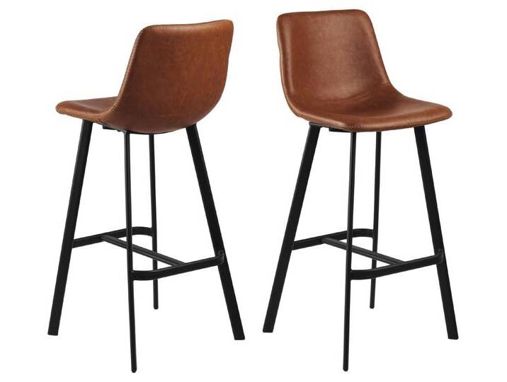 ACTONA GROUP Barhocker (2er-Set) in cognac - 46,5x103x50 (BxHxT) (2er-Set) von ACTONA-GROUP