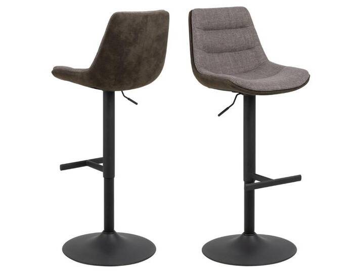 ACTONA GROUP Barhocker (2er-Set) in graubraun, Polyester, Stahl - 47x95x52,5 (BxHxT) (2er-Set), braun grau von ACTONA-GROUP