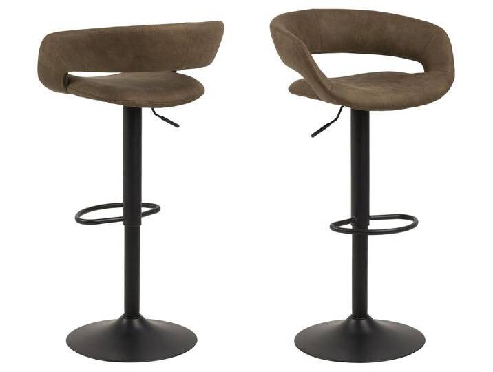 ACTONA GROUP Barhocker (2er-Set) in hellbraun - 54,5x101x48,5 (BxHxT) (2er-Set), braun von ACTONA-GROUP