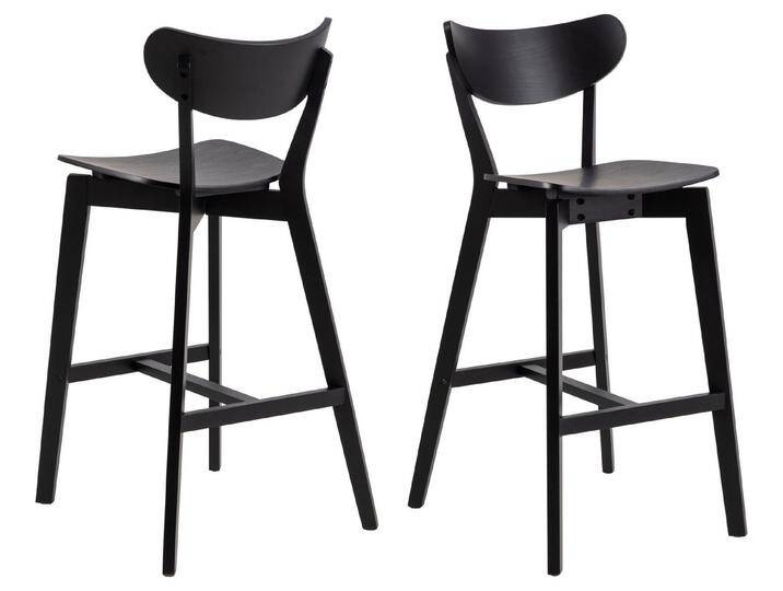 ACTONA GROUP Barhocker (2er-Set) in schwarz, Massicholz - 45x105x49cm (BxHxT) (2er-Set), schwarz von ACTONA-GROUP