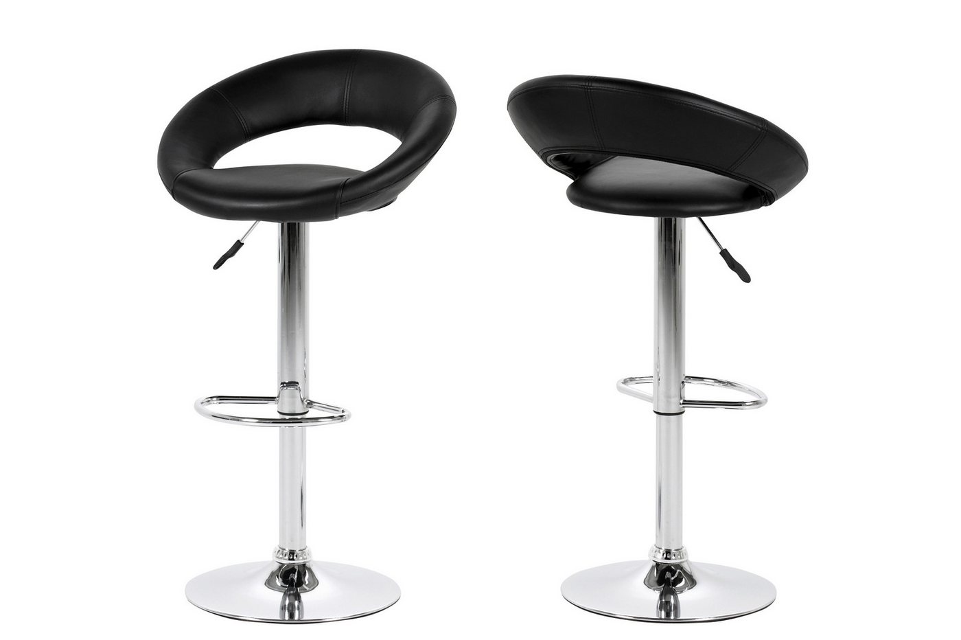 ACTONA GROUP Barhocker (2er-Set) in schwarz, PU - 56x100x50cm (BxHxT) (2er-Set) von ACTONA GROUP