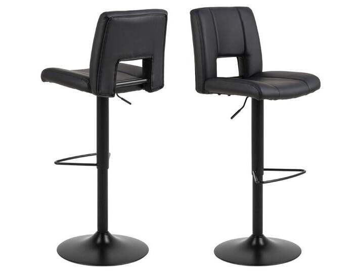 ACTONA GROUP Barhocker (2er-Set) in schwarz - 41,5x115x52 (BxHxT) (2er-Set), schwarz von ACTONA-GROUP