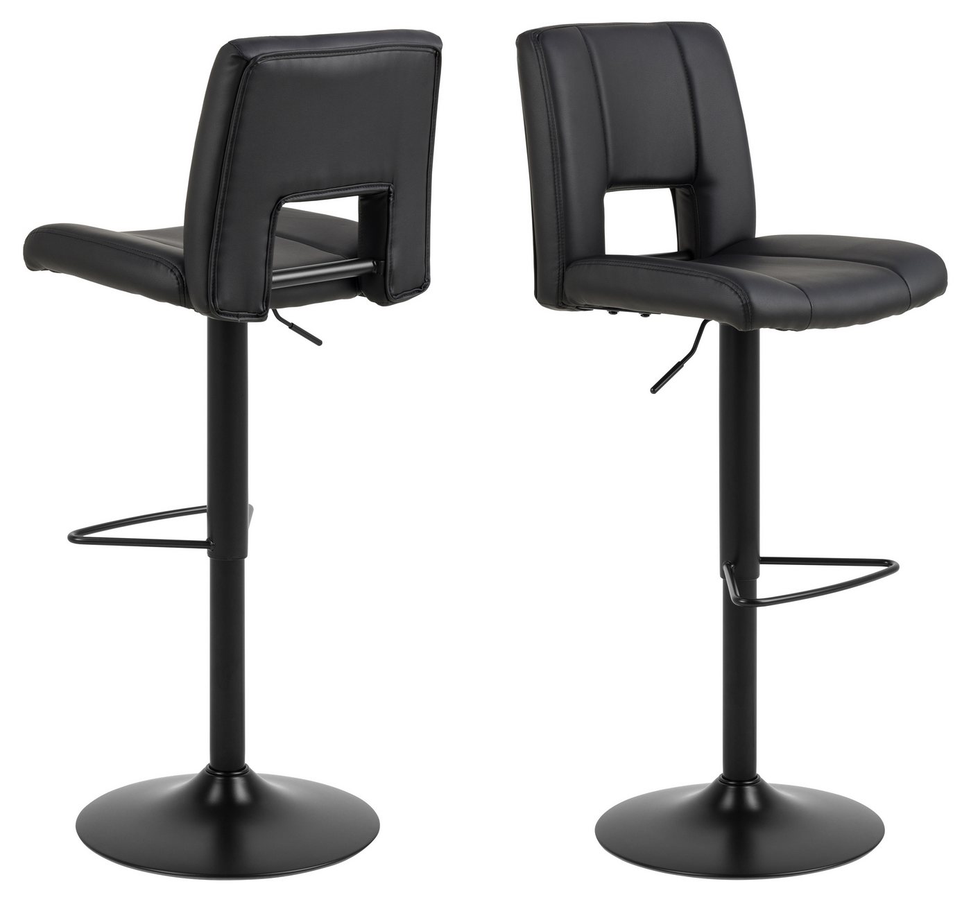 ACTONA GROUP Barhocker (2er-Set) in schwarz - 41,5x115x52 (BxHxT) (2er-Set) von ACTONA GROUP