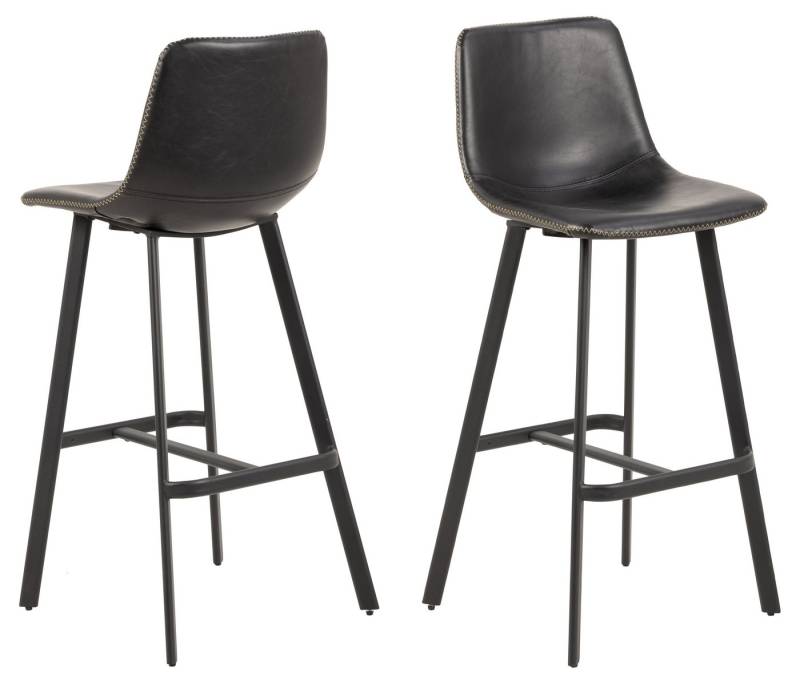 ACTONA GROUP Barhocker (2er-Set) in schwarz - 46,5x103x50 (BxHxT) (2er-Set) von ACTONA GROUP