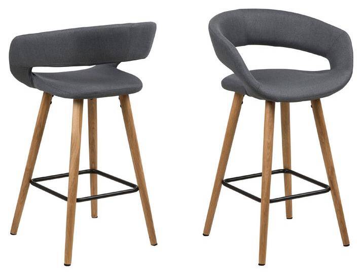 ACTONA GROUP Barhocker 56 x 87 x 43 cm (B/H/T) (2er-Set, 2 St), grau von ACTONA-GROUP