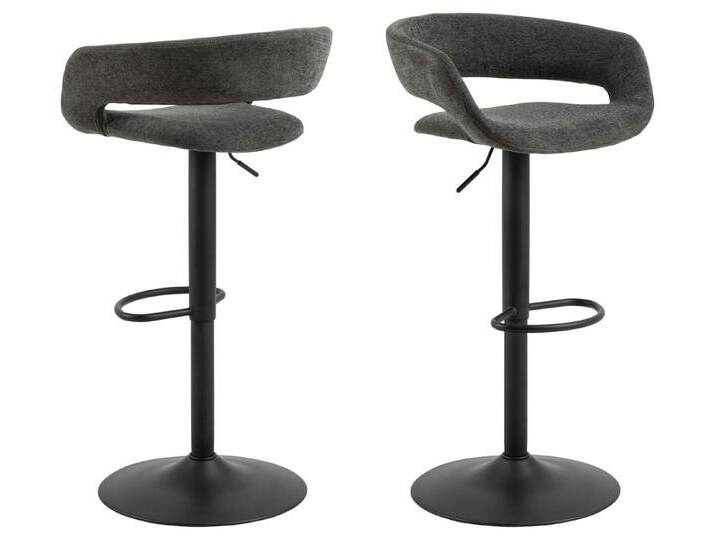ACTONA GROUP Barhocker Grace (Set, 2 St., 2 stk), Barhocker, Apia sand, Trompete Gestell, mit drehfunktion, 2 stk, grau, Dunkelgrau von ACTONA-GROUP