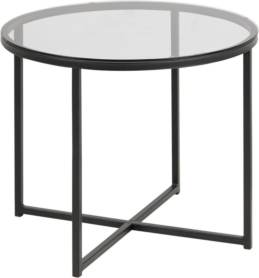 ACTONA GROUP Couchtisch Conrad, Tischplatte aus Rauchglas, Metallgestell, Breite 55 cm von ACTONA GROUP