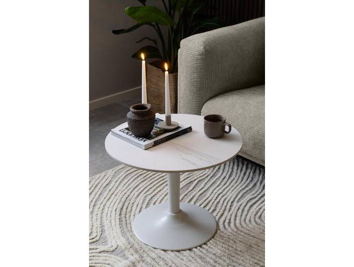 ACTONA GROUP Couchtisch in weiss, Keramik, Stahl - 45x60cm (HxD), weiß von ACTONA-GROUP