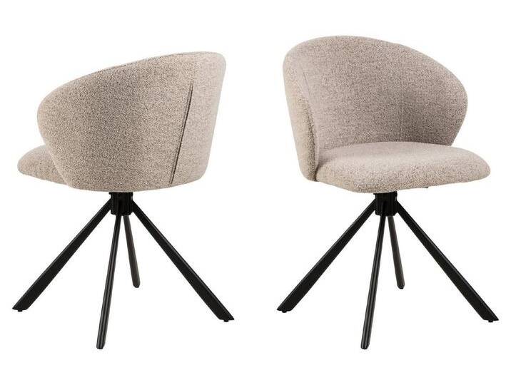 ACTONA GROUP Drehstuhl (2er-Set) in Beige, Stoff, Stahl - 46x80x58cm (BxHxT) (2er-Set), beige von ACTONA-GROUP