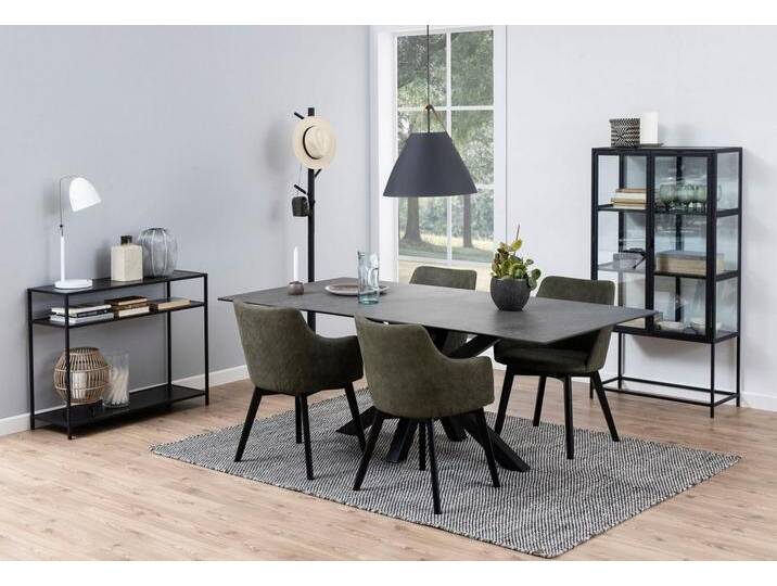 ACTONA GROUP Esstisch Hanna, TOPSELLER! (Tisch, Esstisch, OTTOs Choice), mit einer schwarzen Keramik-Optik Tischplatte, Breite 200 cm, schwarz von ACTONA-GROUP