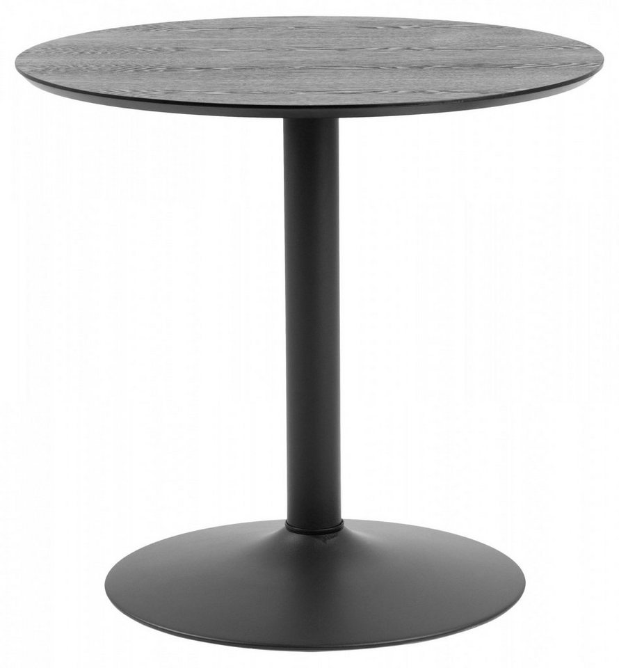 ACTONA GROUP Esstisch Ibiza (1-St), Cafetisch, Esstisch rund Ø 80 cm, Schwarz, mit Trompete Gestell von ACTONA GROUP