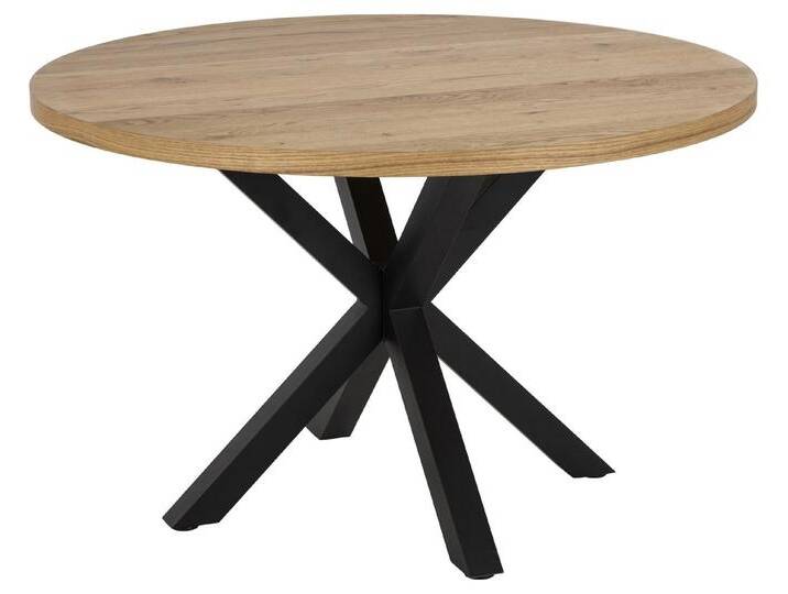 ACTONA GROUP Esstisch in Wildeiche; schwarz, MDF, Stahl - 76,4x120cm (HxD), schwarz von ACTONA-GROUP