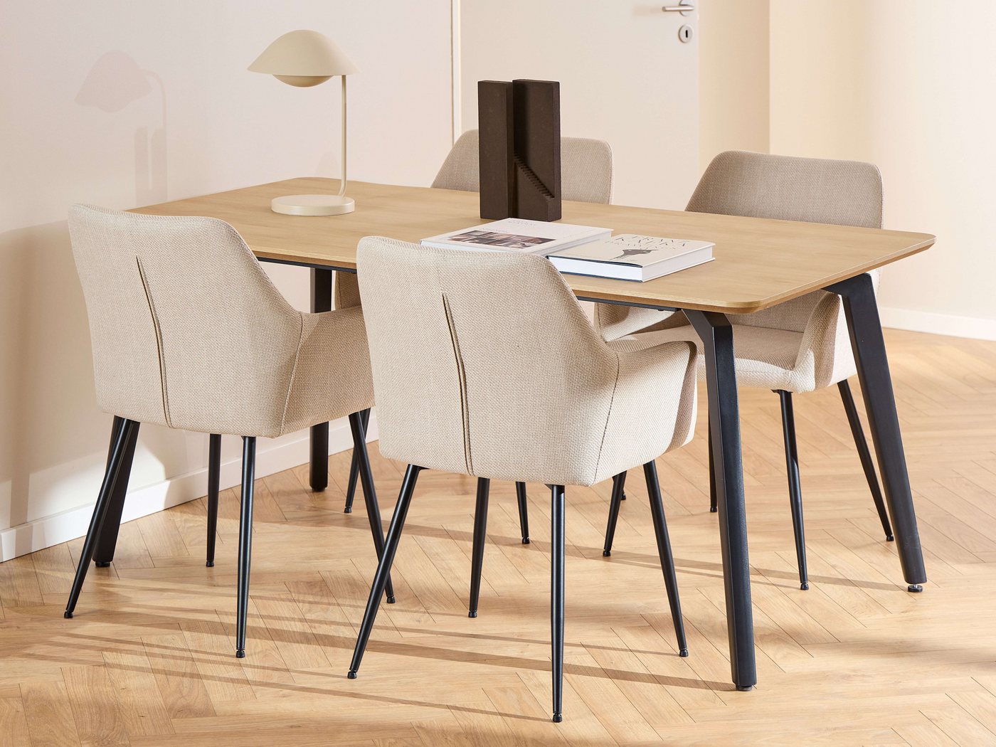 ACTONA GROUP Esszimmer-Set Essgruppe, Speisetisch mit Wohnzimmerstühlen, (Set, 5-St., 1x Tisch + 4x Stühle), 1x Tisch + 4x Stühle von ACTONA GROUP