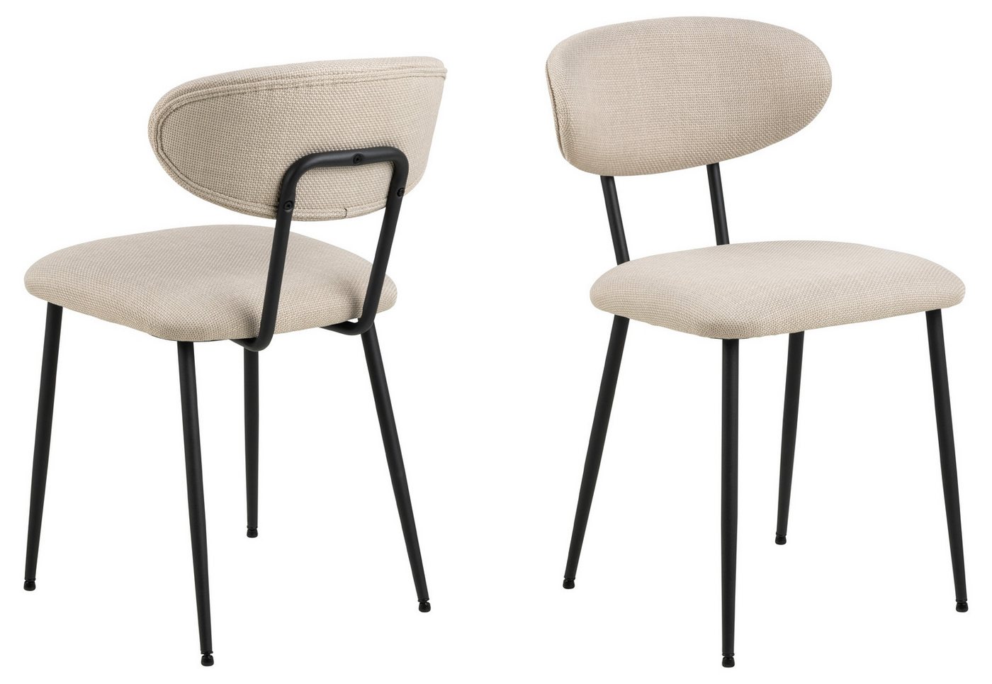 ACTONA GROUP Esszimmerstuhl (2er-Set) in Beige - 43,5x78,5x53 (BxHxT) (2er-Set) von ACTONA GROUP
