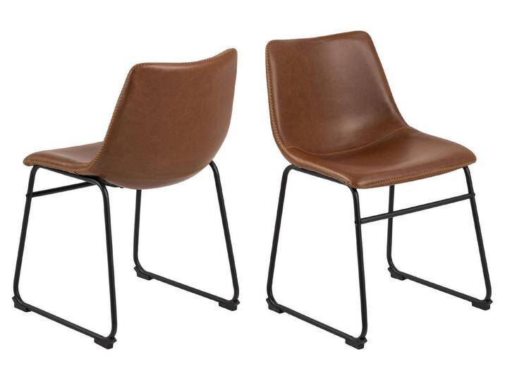 ACTONA GROUP Esszimmerstuhl (2er-Set) in Braun, PU - 48x78,5x56cm (BxHxT) (2er-Set), braun von ACTONA-GROUP