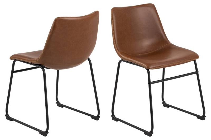 ACTONA GROUP Esszimmerstuhl (2er-Set) in Braun, PU - 48x78,5x56cm (BxHxT) (2er-Set) von ACTONA GROUP